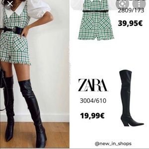 OVER-THE-KNEE BOOTS WITH COWBOY HEEL TRF BLACK NEW FW2020 REF. 3004/610